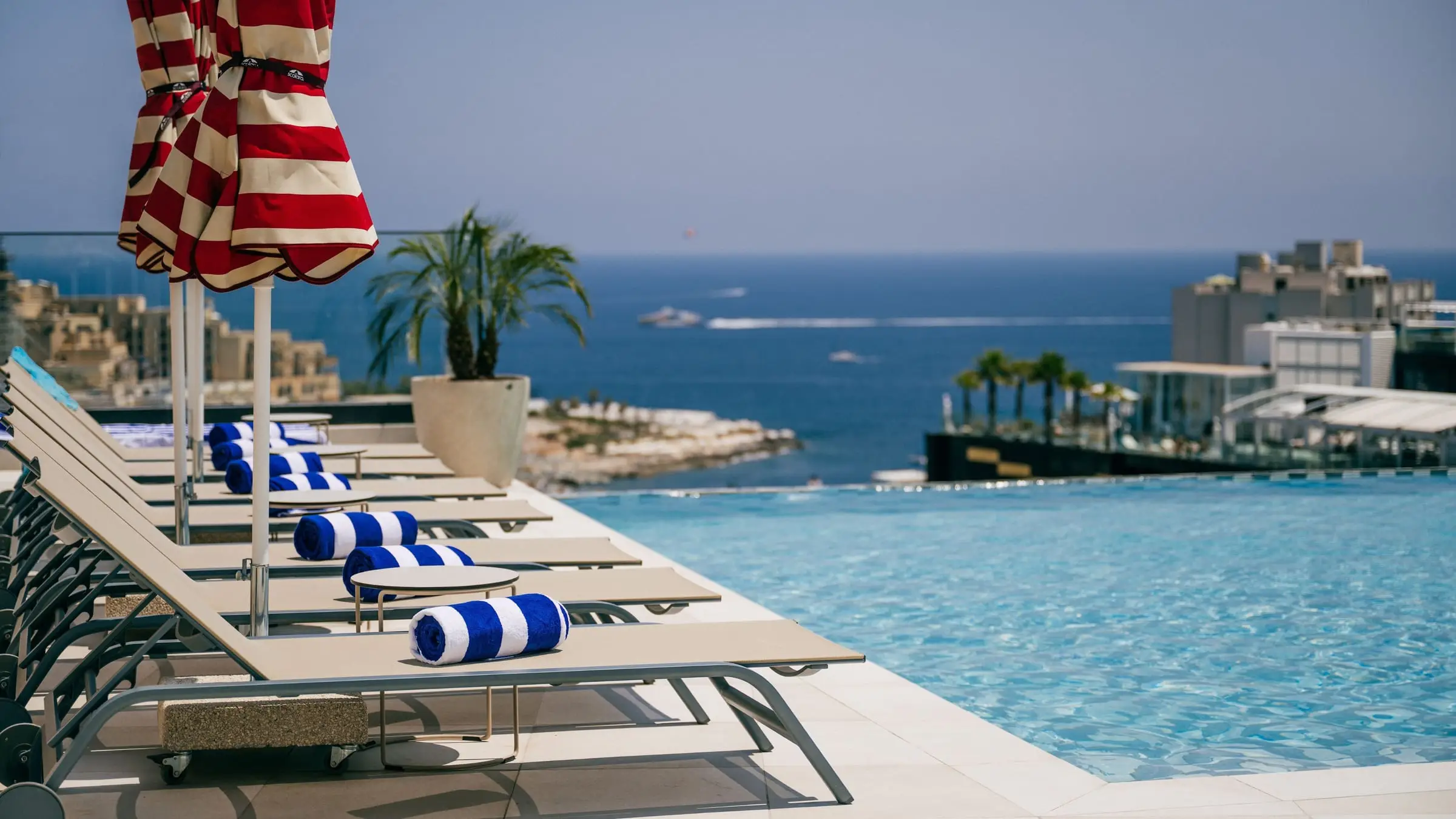 The infinity pool, the sea beyond