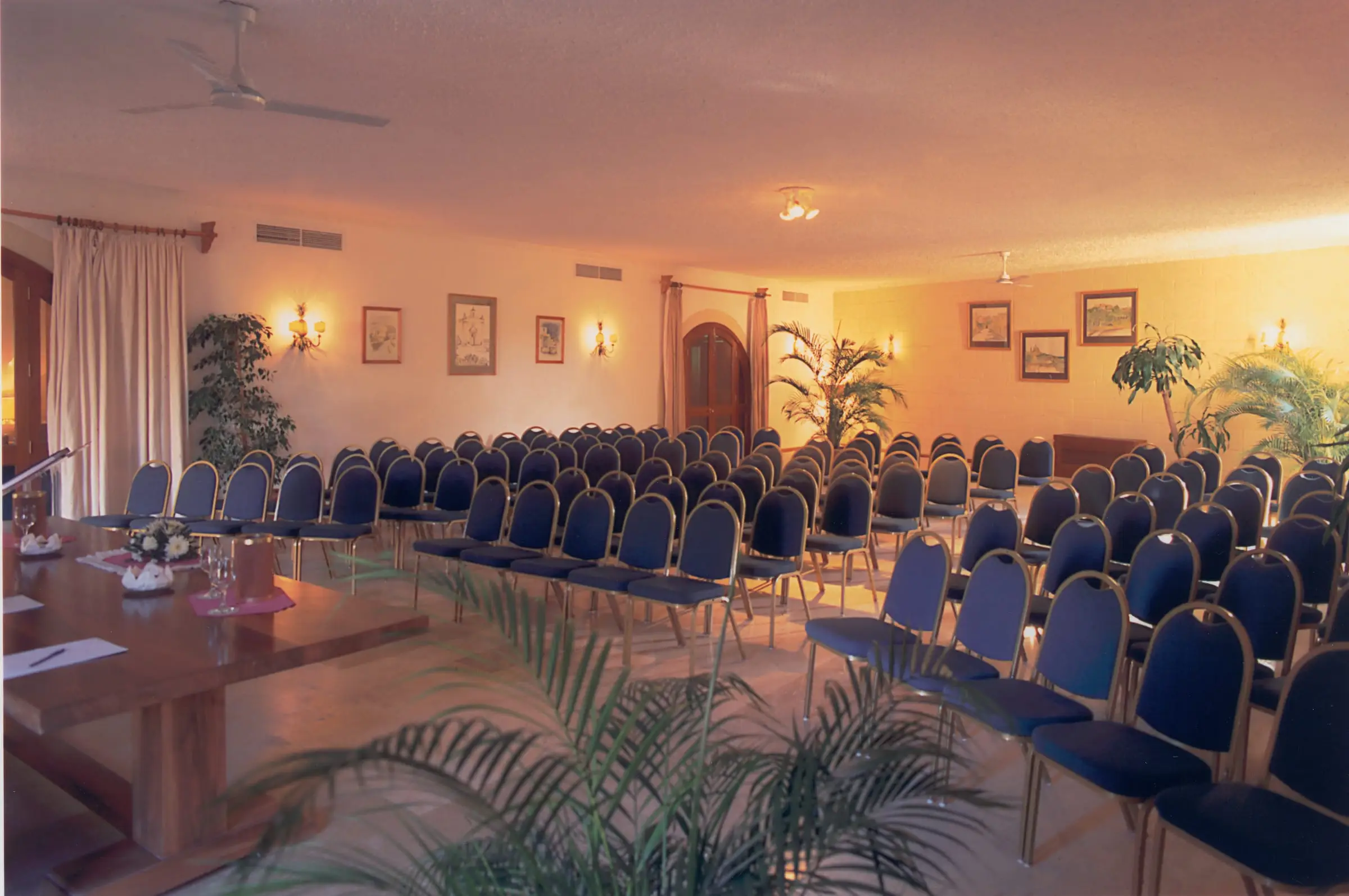 The conference room set theatre style
