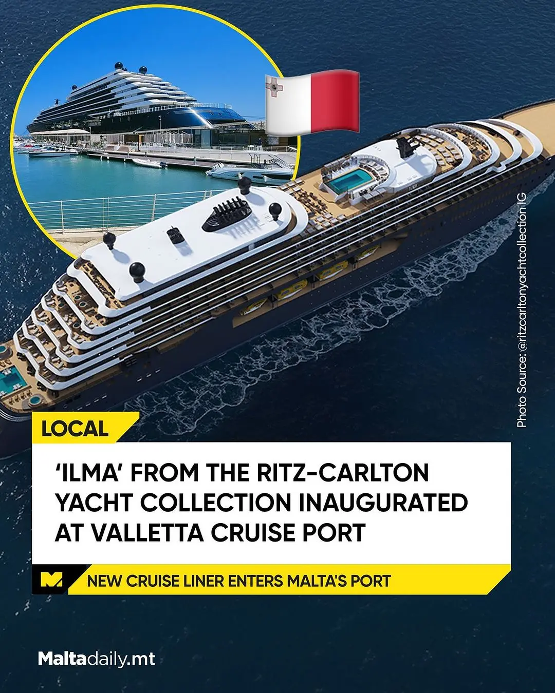 ‘IlMA FROM THE RITZ-CARLTON YACHT COLLECTION INAUGURATED AT VALLETTA CRUISE PORT