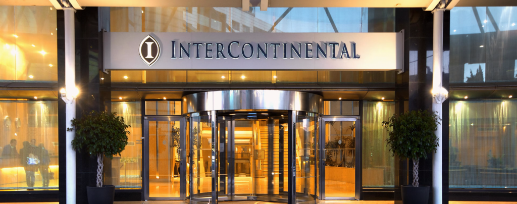 Picture of the front of the Intercontinental in St. Julians, which has the Intercontinental Arena Conference Centre within it.