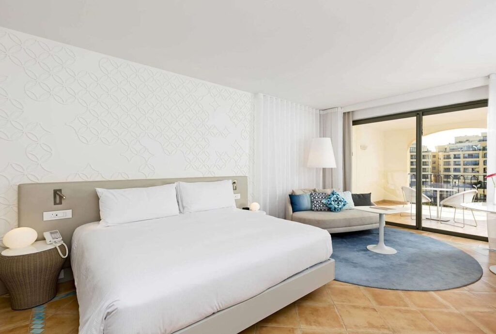 A lovely guest room in the Hilton, Malta